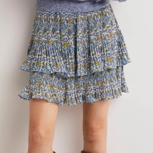 NWT Boden Plisse Tiered Skater Mini Skirt Size 8 - Picture 3 of 7